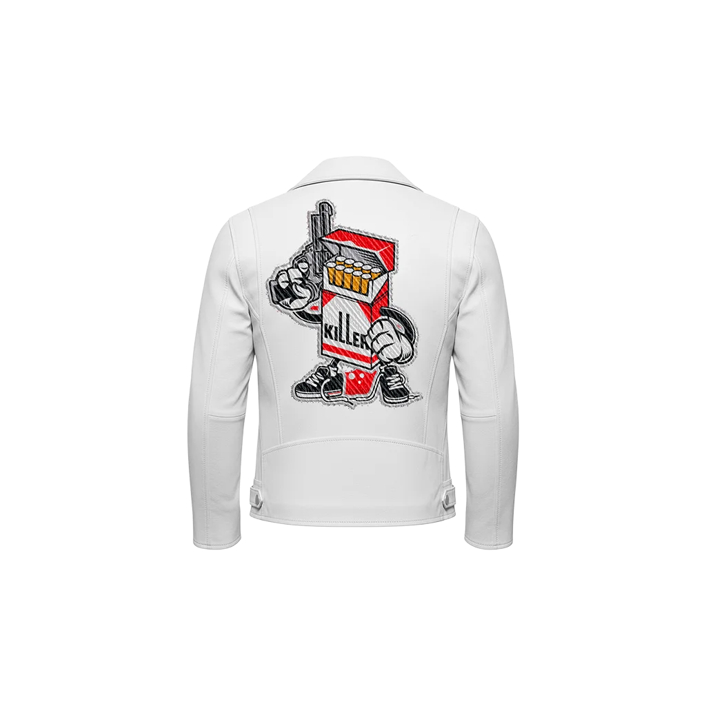 Killer Cigarette Pack Mascot Leather Jacket