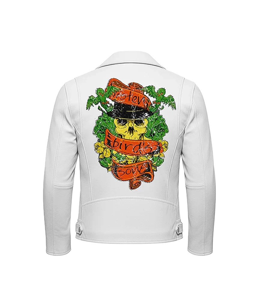 Listen Bird’s Song Top Hat Skull Leather Jacket