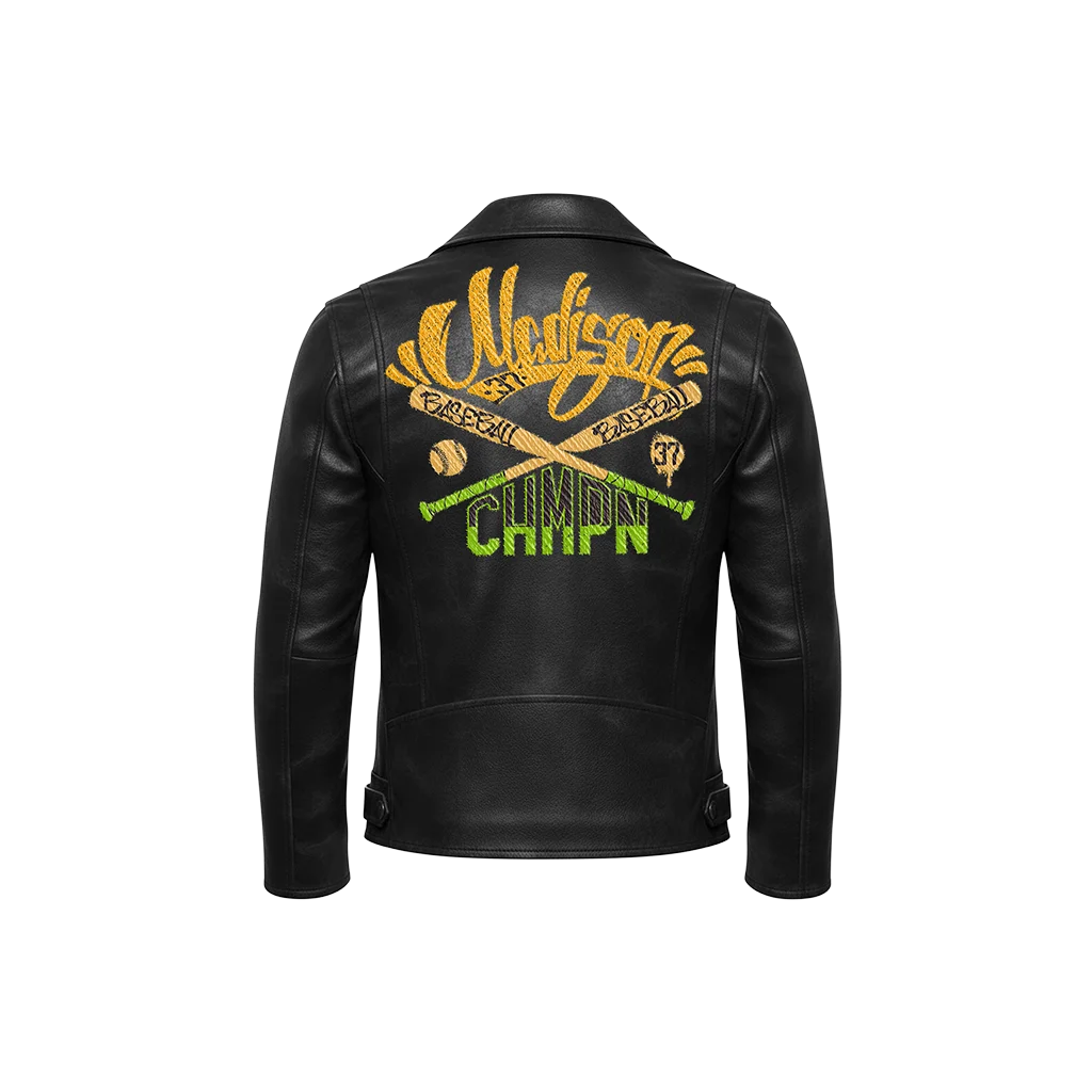 Madison CHMPN Baseball Varsity Leather Moto Jacket
