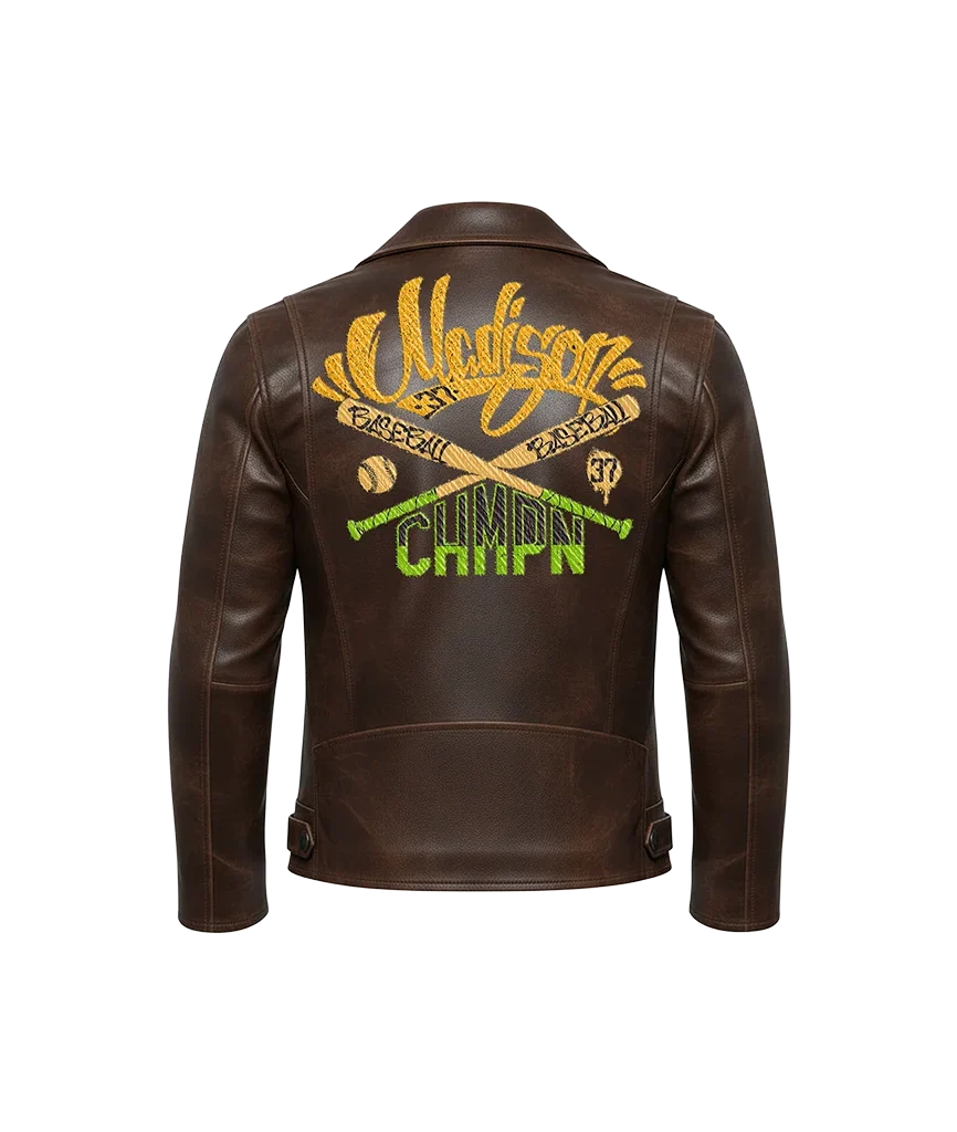 Madison CHMPN Baseball Varsity Leather Moto Jacket