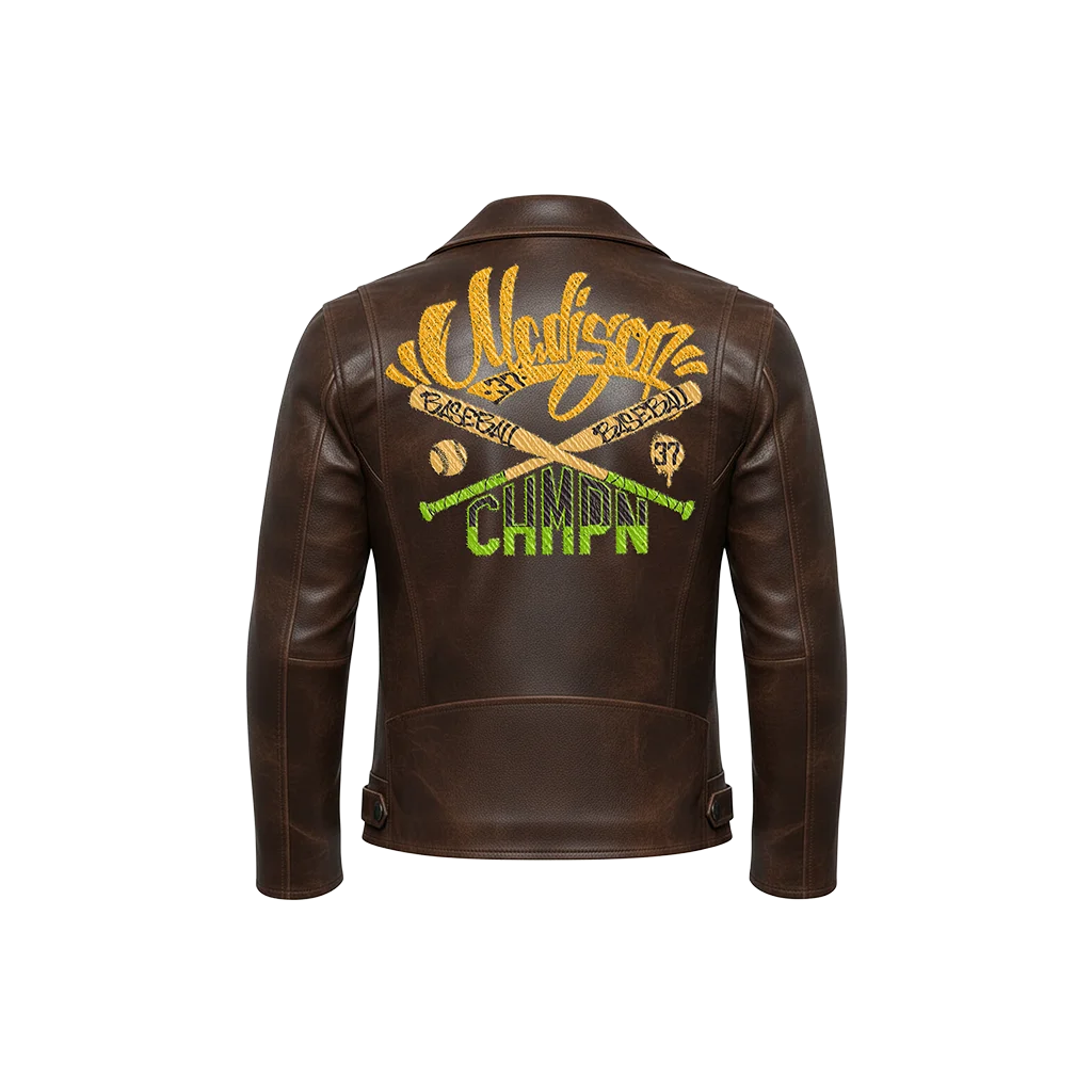 Madison CHMPN Baseball Varsity Leather Moto Jacket
