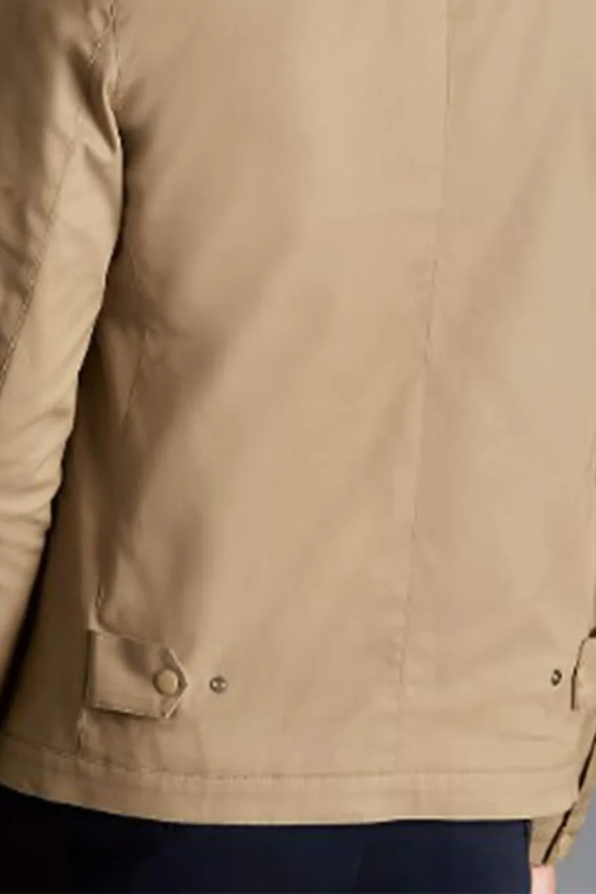 Men’s Classic Beige Cotton Harrington Zip Jacket