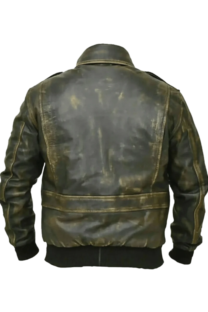 Men Distressed Brown Vintage A-2 Leather Bomber Jacket