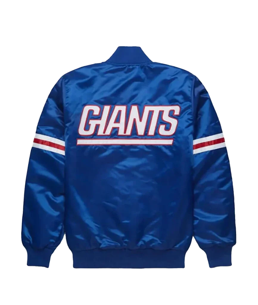 New York Giants Royal Blue Starter Satin Varsity Jacket