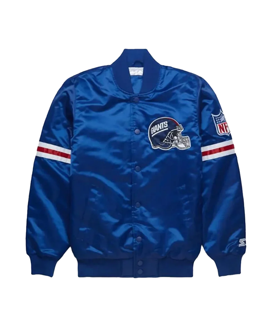 New York Giants Royal Blue Starter Satin Varsity Jacket