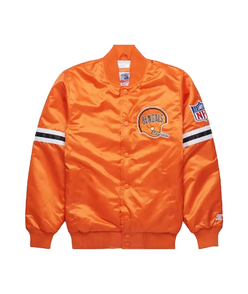 Cincinnati Bengals Orange Starter Satin Bomber Jacket
