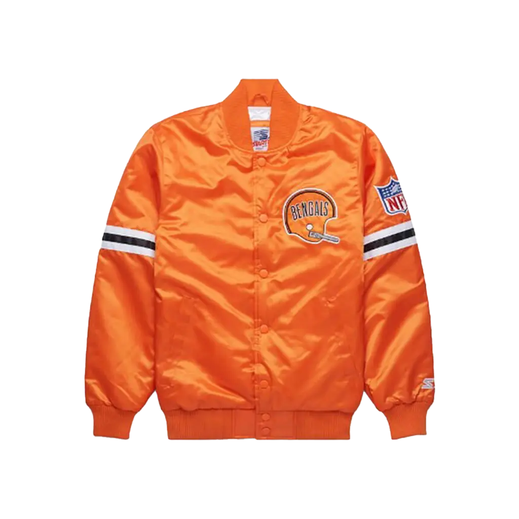 Cincinnati Bengals Orange Starter Satin Bomber Jacket