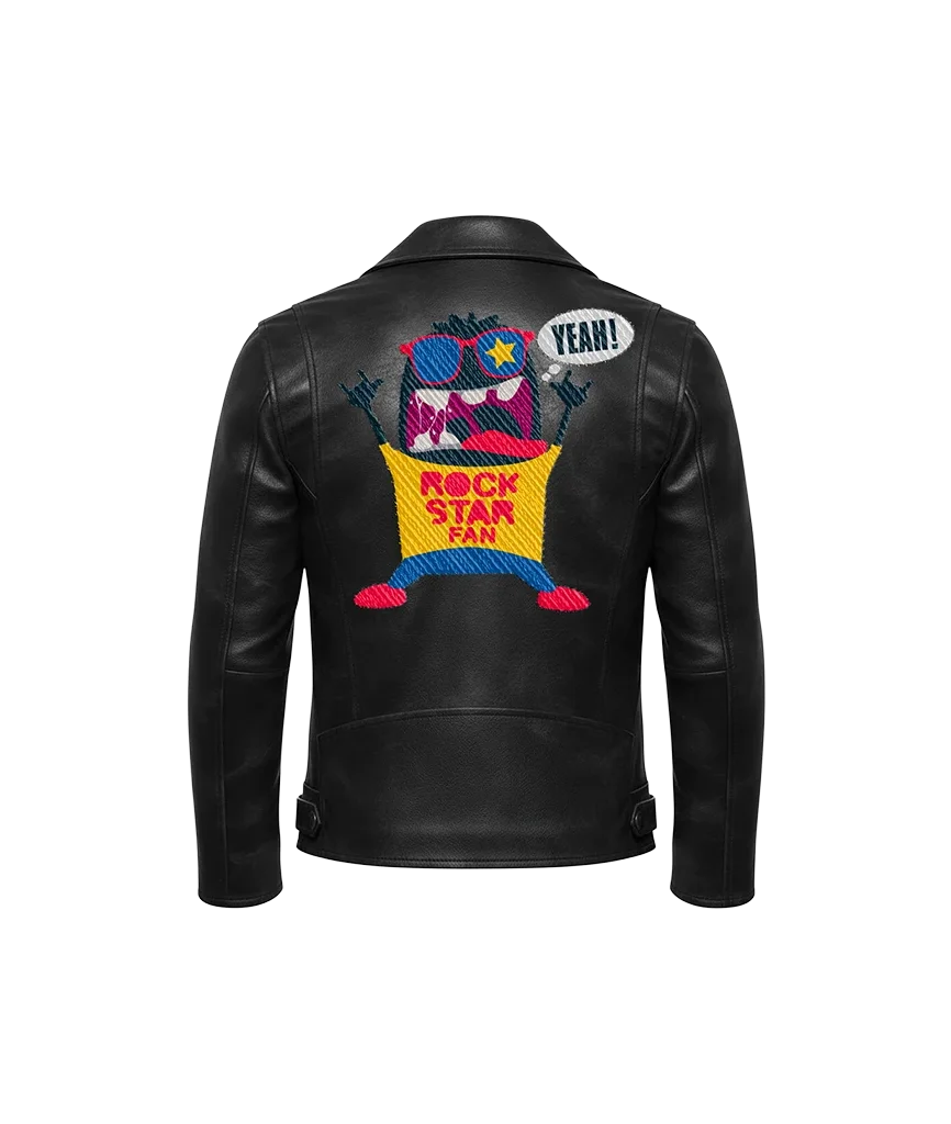 Rock Star Fan Cartoon Monster Leather Jacket