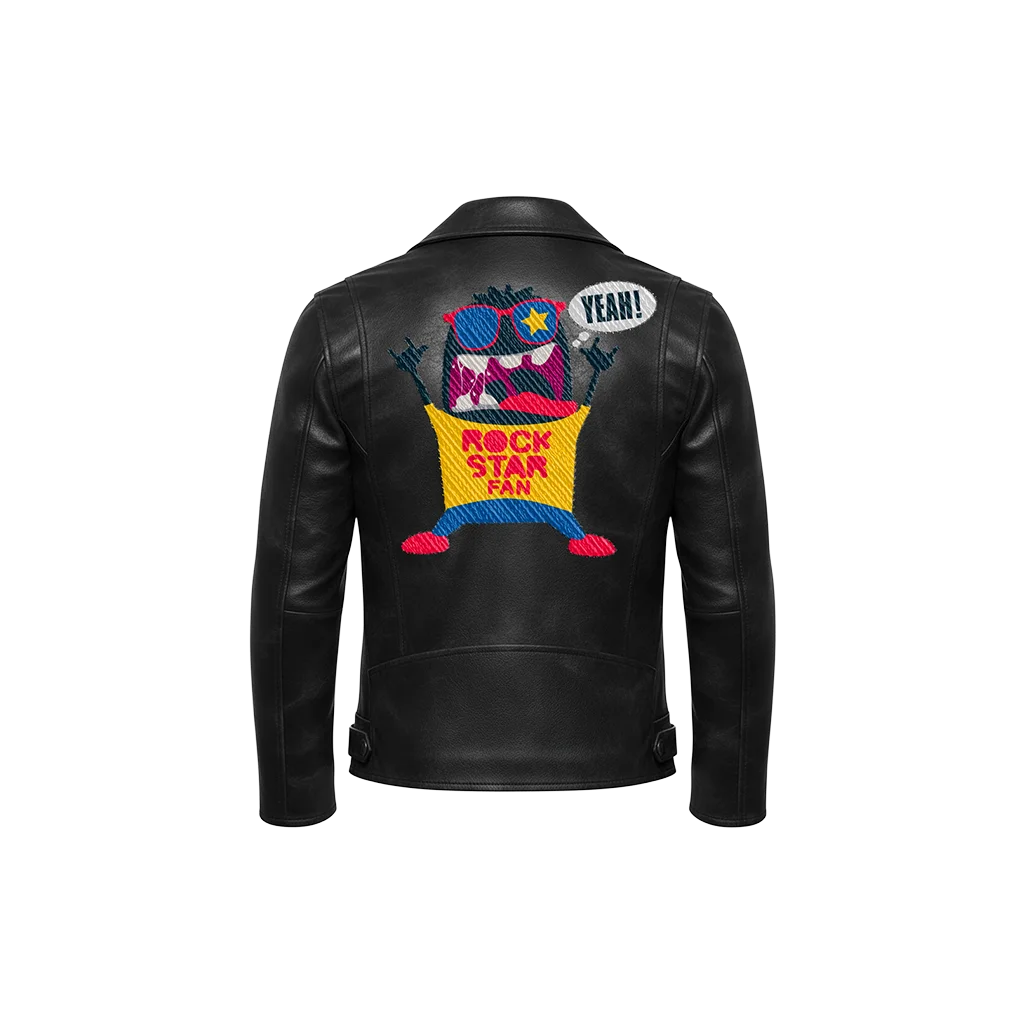Rock Star Fan Cartoon Monster Leather Jacket