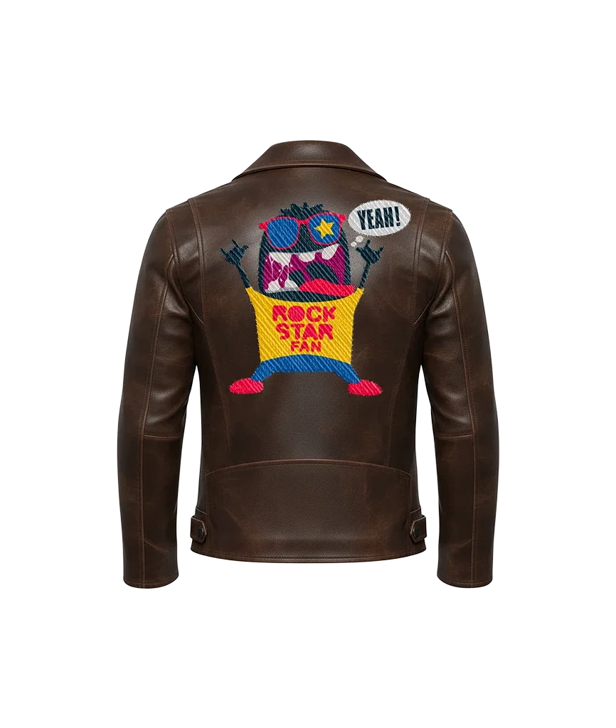 Rock Star Fan Cartoon Monster Leather Jacket