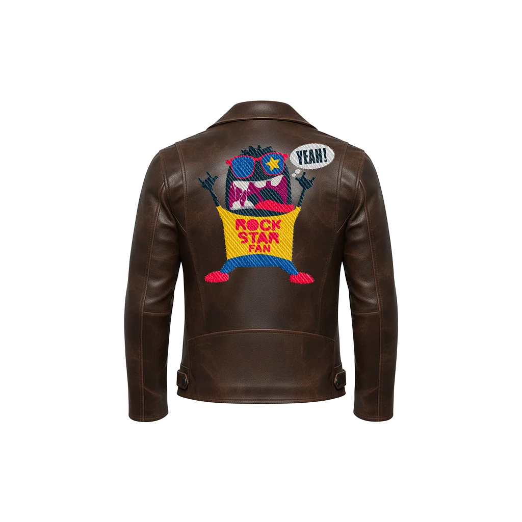 Rock Star Fan Cartoon Monster Leather Jacket