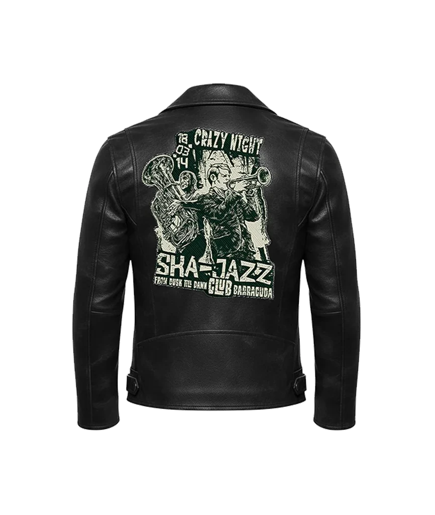 Ska-Jazz Club Crazy Night Leather Moto Jacket