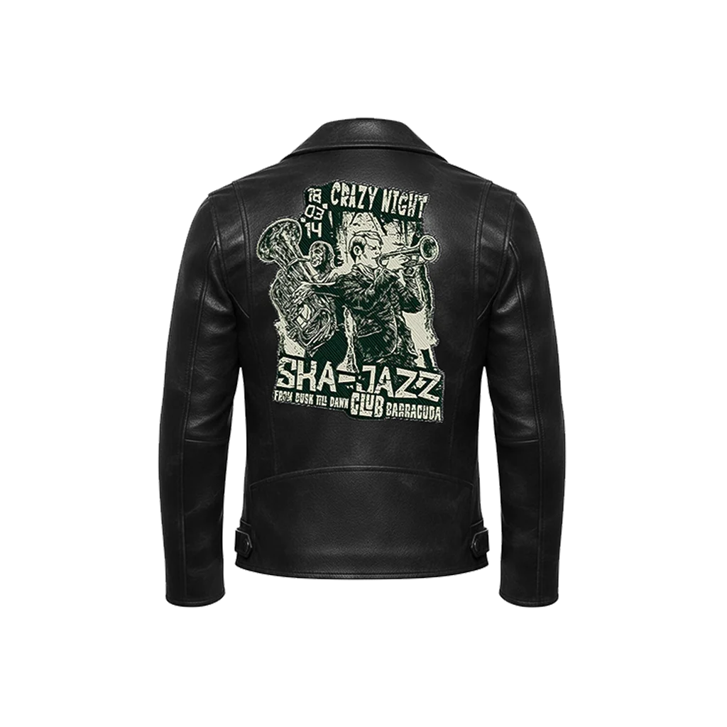 Ska-Jazz Club Crazy Night Leather Moto Jacket