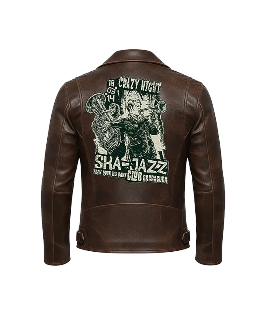 Ska-Jazz Club Crazy Night Leather Moto Jacket
