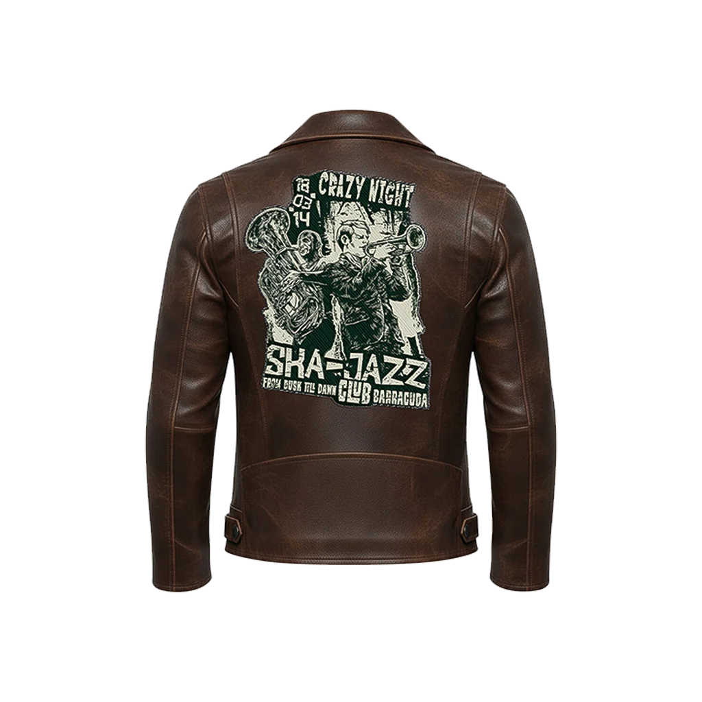 Ska-Jazz Club Crazy Night Leather Moto Jacket