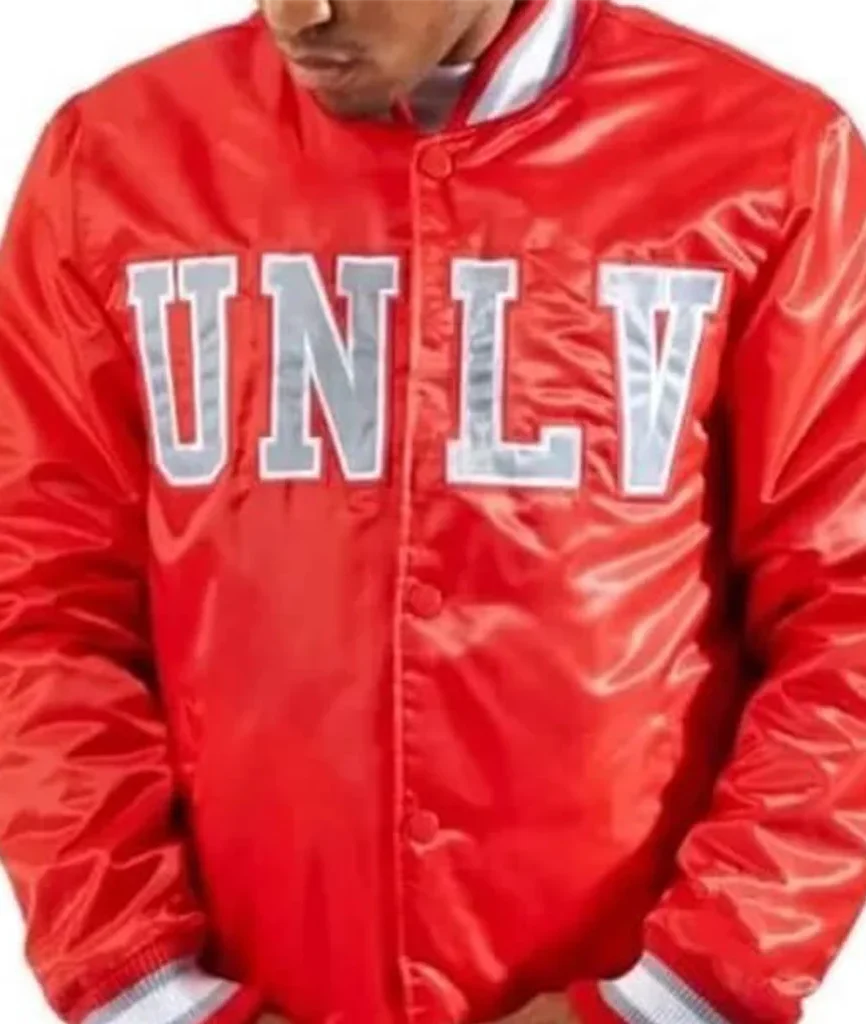 Starter UNLV Runnin’ Rebels Red Satin Bomber Jacket