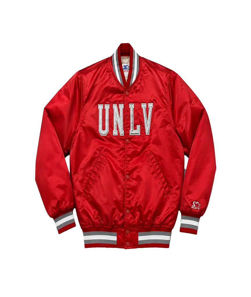 Starter UNLV Runnin’ Rebels Red Satin Bomber Jacket