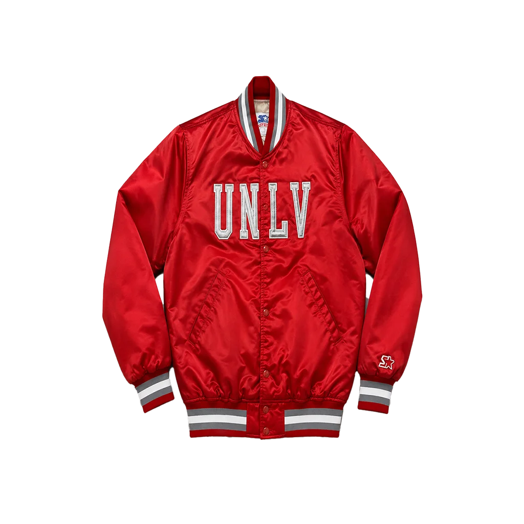 Starter UNLV Runnin’ Rebels Red Satin Bomber Jacket