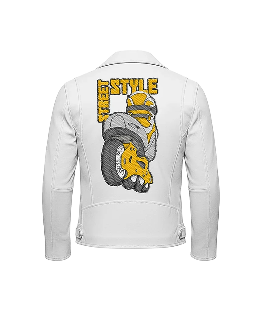 Street Style Inline Skate Leather Moto Jacket