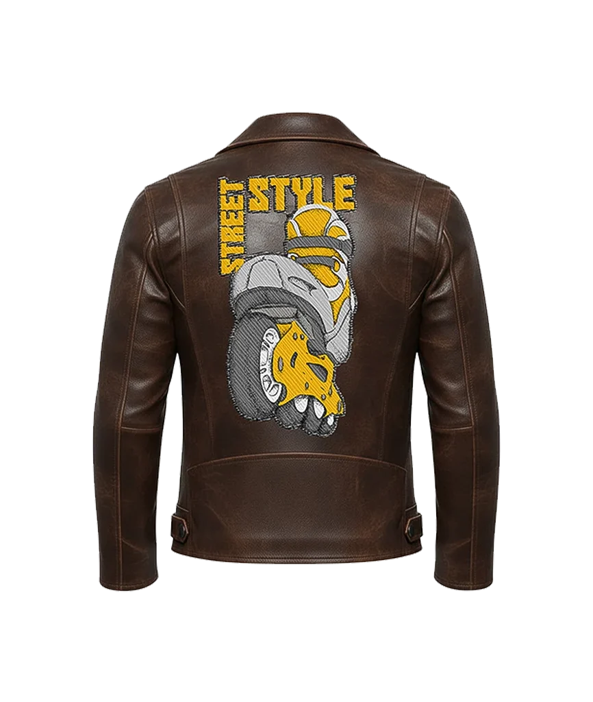 Street Style Inline Skate Leather Moto Jacket