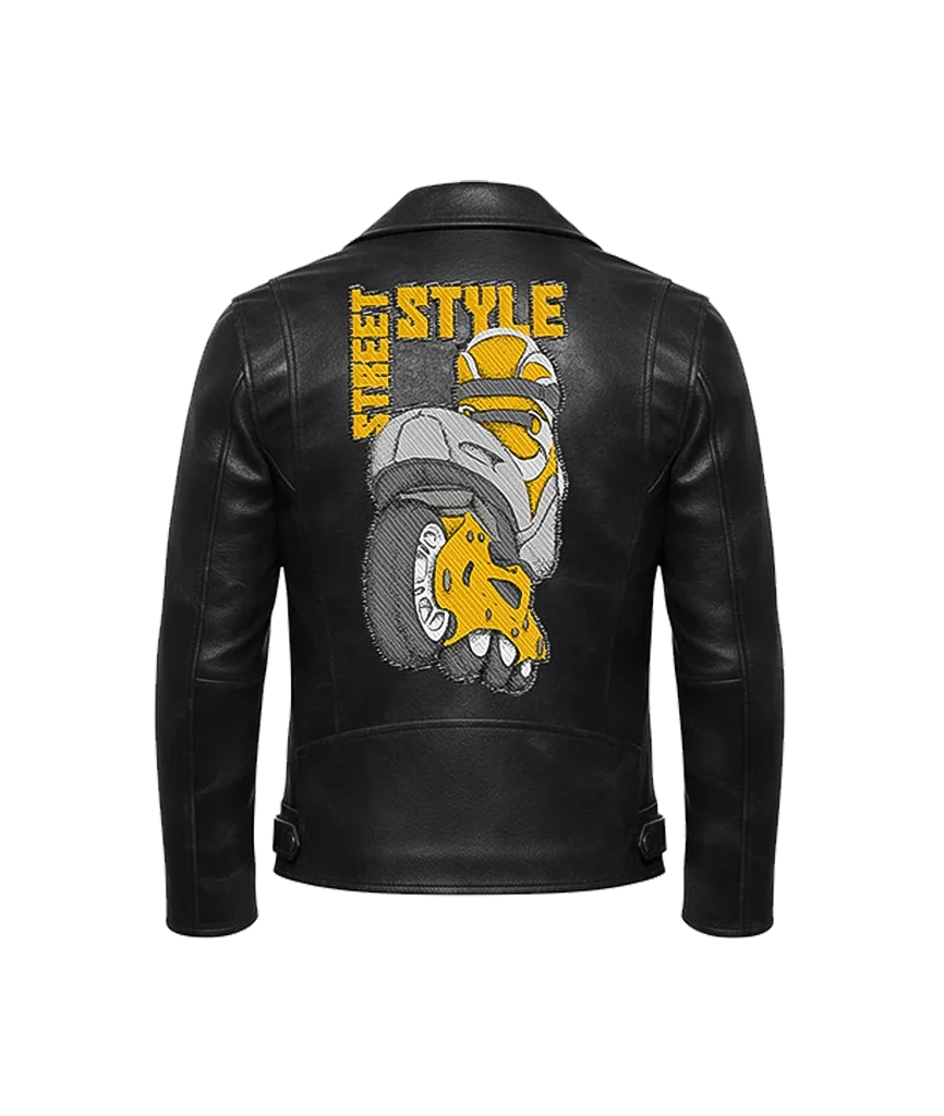 Street Style Inline Skate Leather Moto Jacket