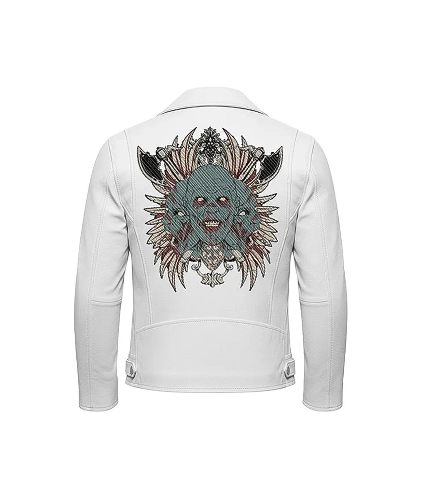 Tribal Undead Warrior Three-Faced Demon Leather Jacket