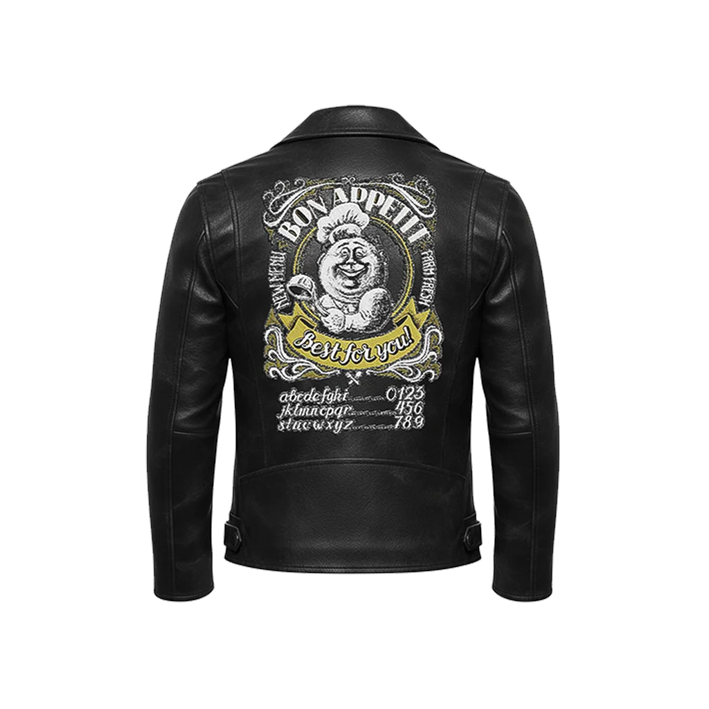 Unisex “Bon Appetit” Vintage Chef Leather Jacket