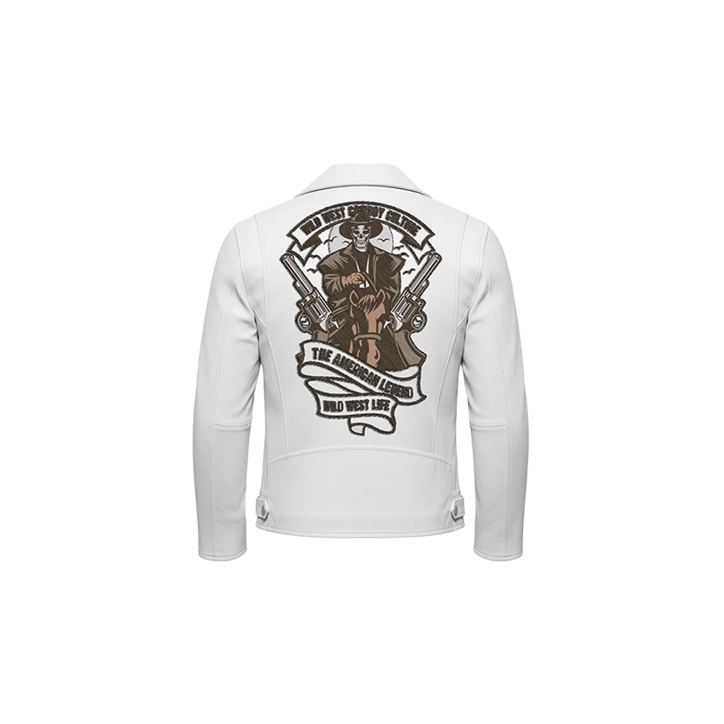 Wild West Legend Skeleton Cowboy Leather Jacket