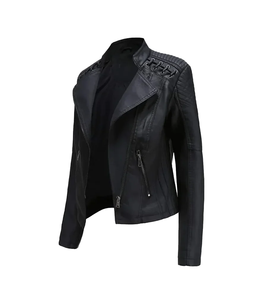 Women’s Black Asymmetrical Moto Jacket