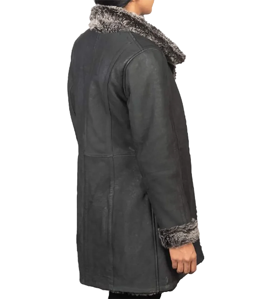 Women’s Black Faux Shearling Mid-Length Coat