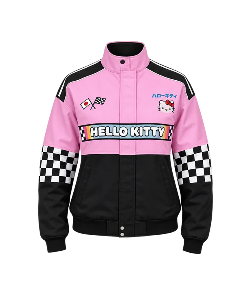 Women’s Hello Kitty Pink and Black Racing Jacket