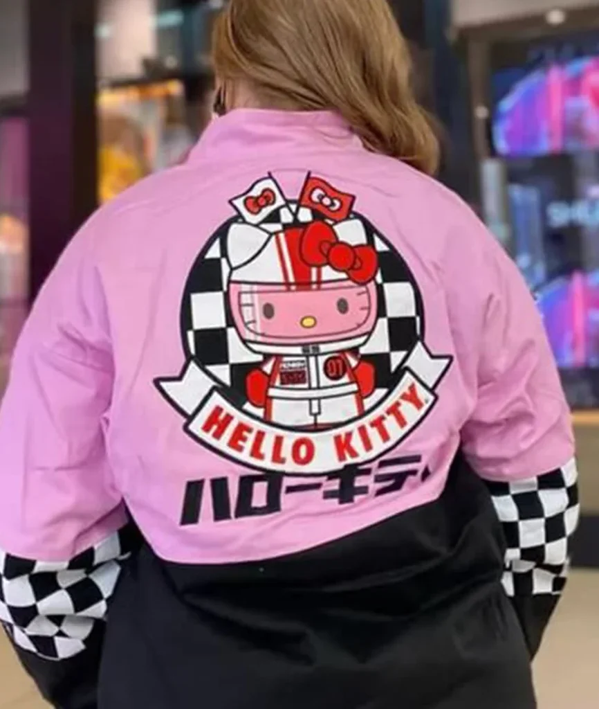 Women’s Hello Kitty Pink and Black Racing Jacket