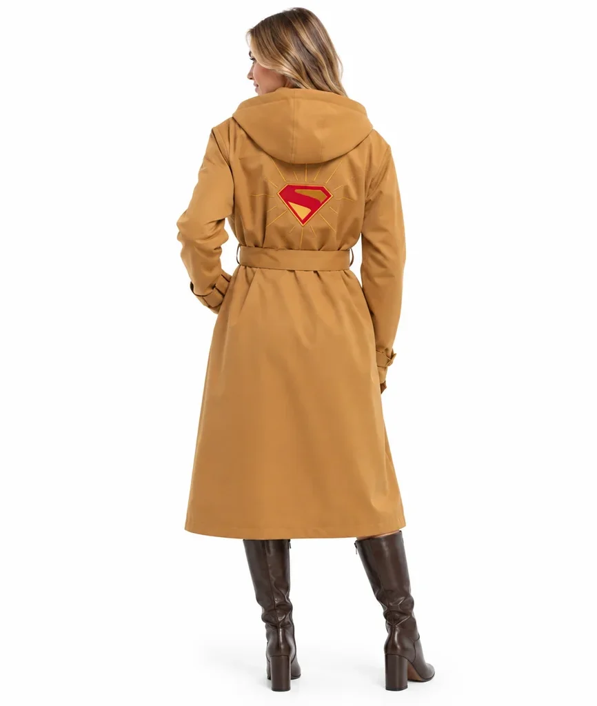 Kara Supergirl Brown Cotton Trench Coat