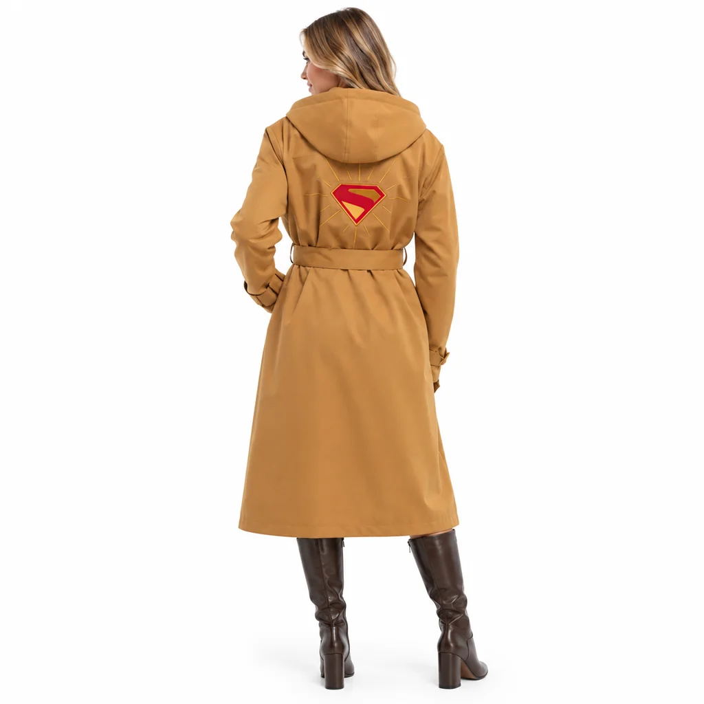 Kara Supergirl Brown Cotton Trench Coat