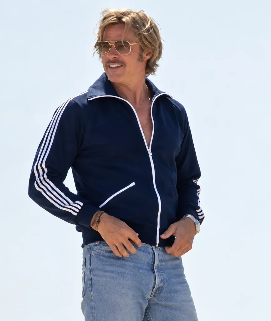 Cliff Booth The Adventures of Cliff Booth Brad Pitt Blue Track Jacket