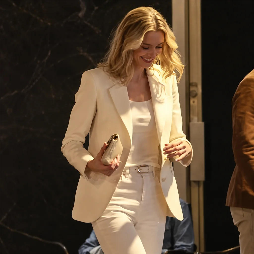 Elizabeth The Adventures of Cliff Booth Elizabeth Debicki White Blazer