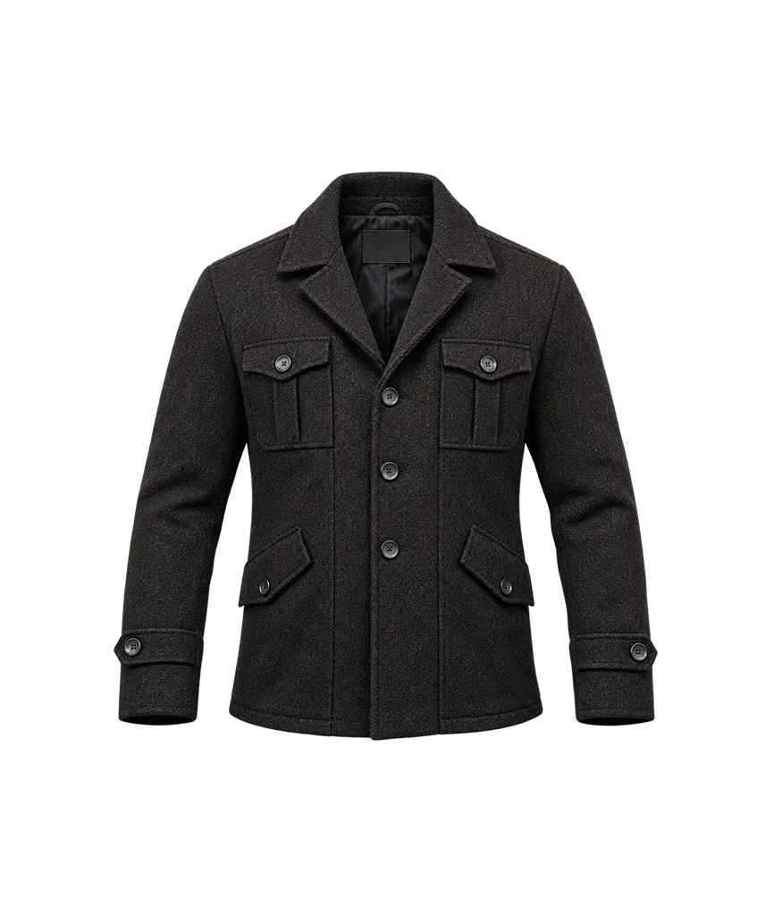 A Man of Action Juan José Ballesta Brown Wool Coat