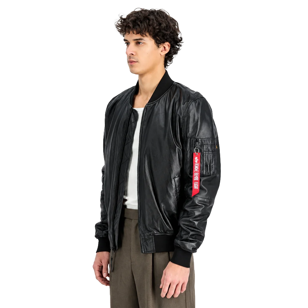 Alpha Industries Men’s MA-1 Leather Bomber Jacket
