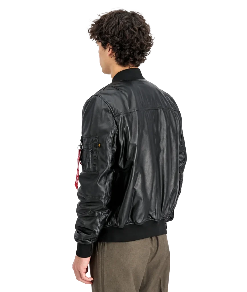 Alpha Industries Men’s MA-1 Leather Bomber Jacket