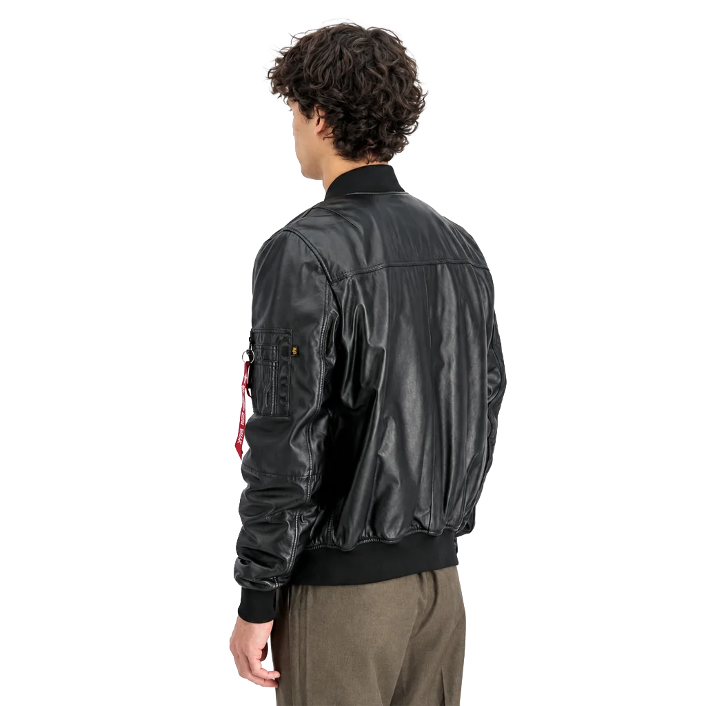 Alpha Industries Men’s MA-1 Leather Bomber Jacket