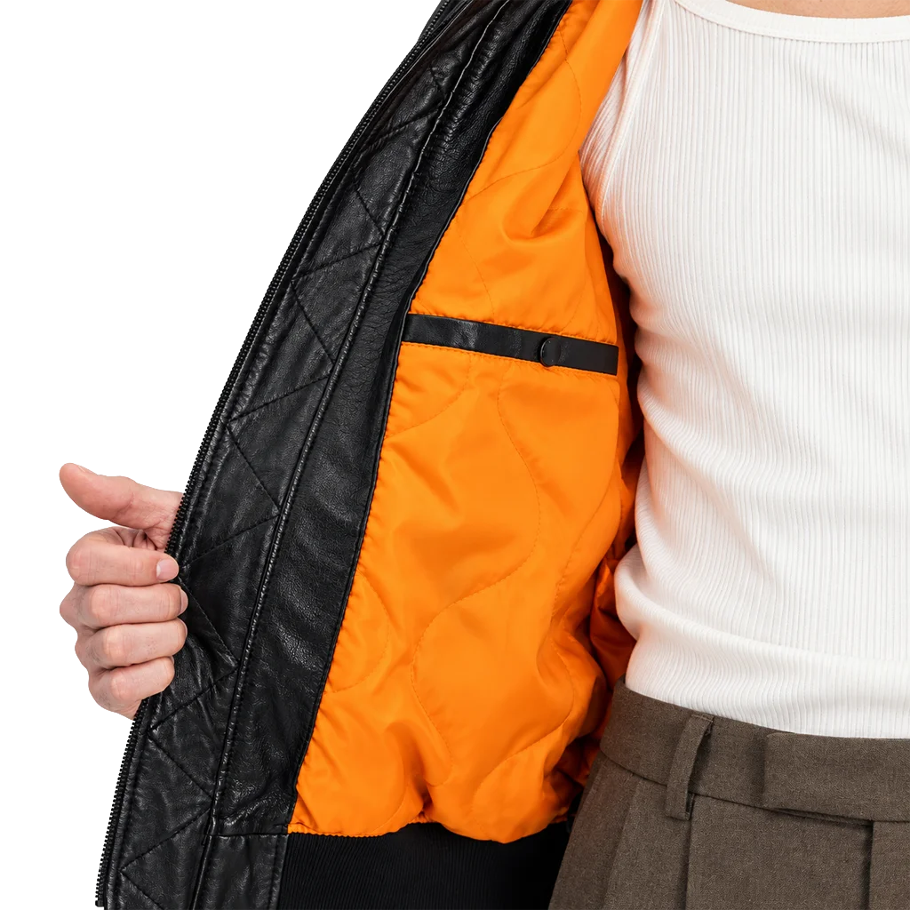 Alpha Industries Men’s MA-1 Leather Bomber Jacket
