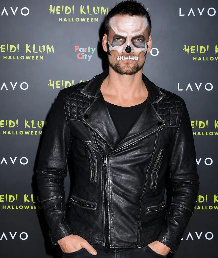 Adam Lambert Halloween Party Black Leather Biker Jacket