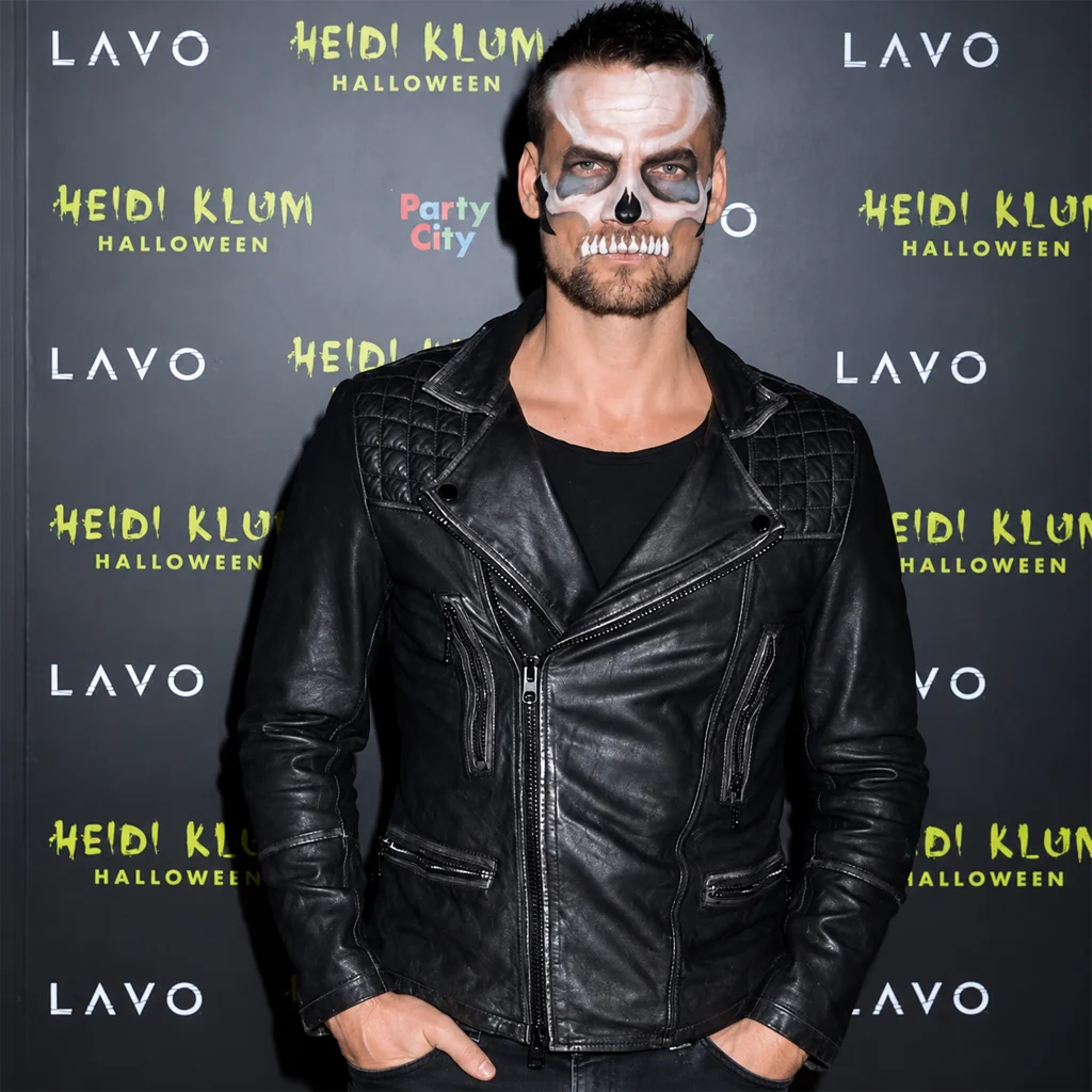 Adam Lambert Halloween Party Black Leather Biker Jacket