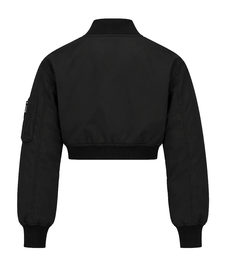 Balenciaga Women’s Cropped Bomber Jacket in Black