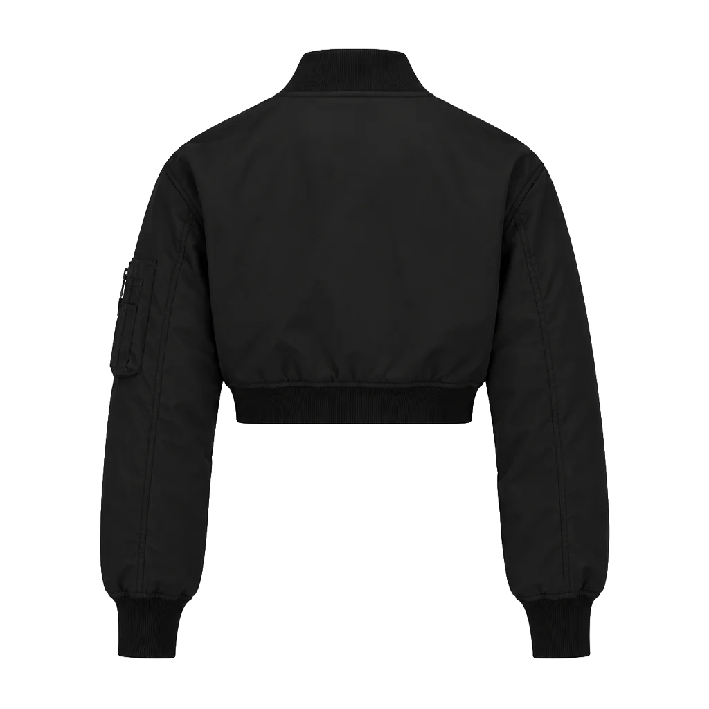 Balenciaga Women’s Cropped Bomber Jacket in Black