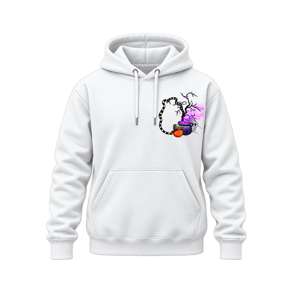 Beetlejuice Cauldron Pumpkin Dual-Print White Hoodie