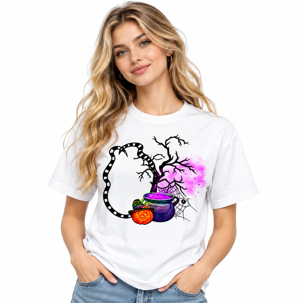 Beetlejuice Cauldron Pumpkin White T-Shirt