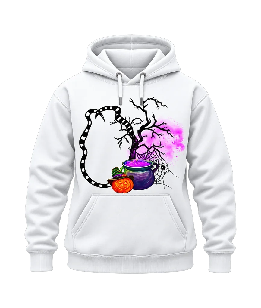 Beetlejuice Cauldron Pumpkin White Hoodie
