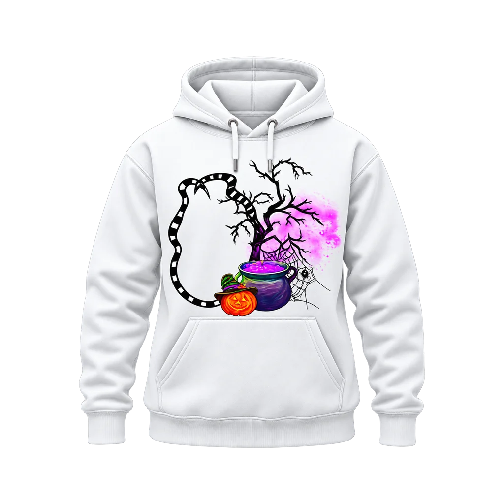 Beetlejuice Cauldron Pumpkin White Hoodie