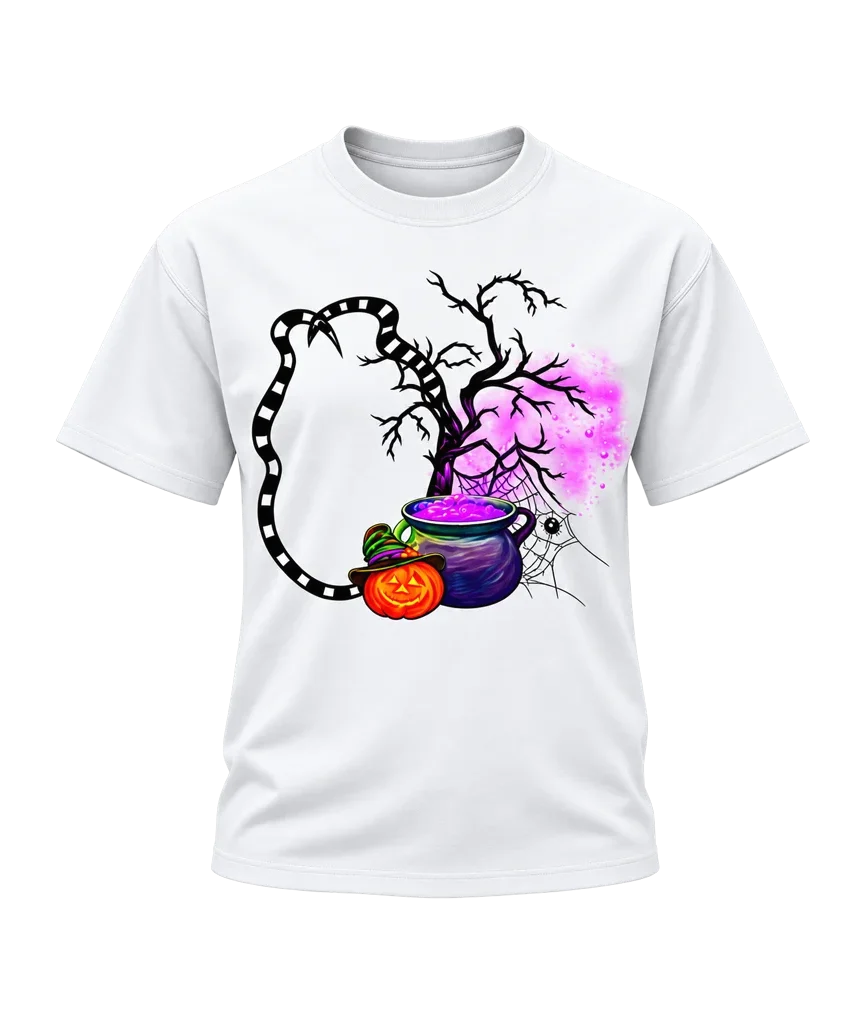 Beetlejuice Cauldron Pumpkin White T-Shirt